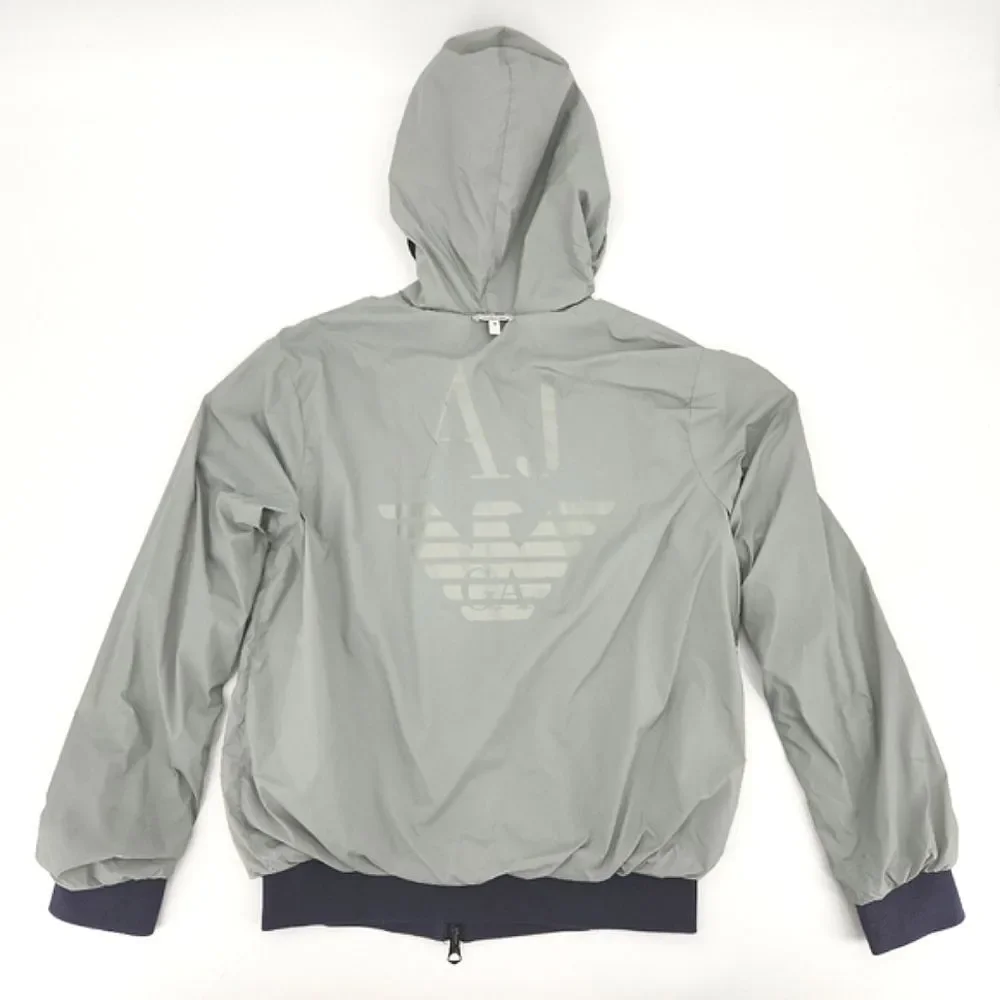 Armani Jeans Mens Size Medium Reversible Hooded Slim Fit Jacket Outdoors Norm